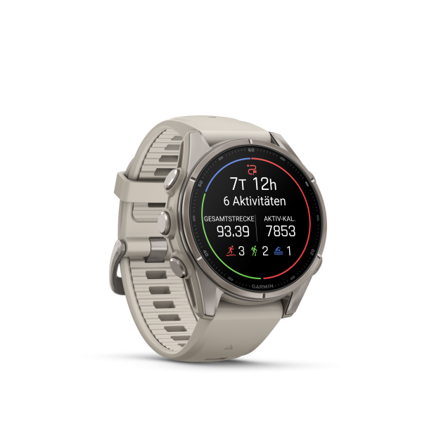 GARMIN Fenix 9, 43mm, Nebelgrau/Titan mit Silikon-Armband (010-04761-01)